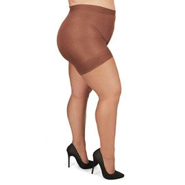 MeMoi Plus Size Curvy Ultra Sheer Control Top Pantyhose French Coffee 3X/4X