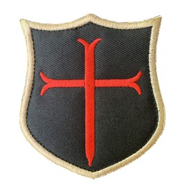 Antrix 3 Pieces Jerusalem Cross Crusader Order Holy Sepulchre Crusader Shield Emblem Patch and Crusader Knight Emblem Badge Patch Hook & Loop Tactical Military Patches