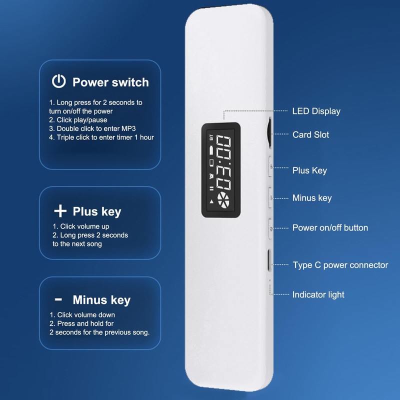 XUMIUZIY Bluetooth Pillow Speaker for Sleeping, Mi NI Pillow Speaker