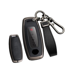 [TECART] Nissan Dedicated Key Case, Key Cover, Smart Key Case, Key Holder, Key Bag, Key Ring, Remote Control Key, Compatible with NISSAN Sakura, B6, Aria, B6, B9, New X-Trail T33 Series, etc, Black