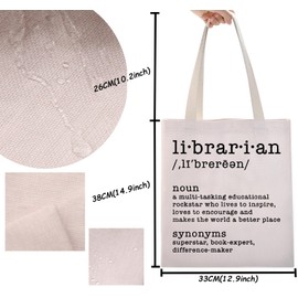 TSOTMO Librarian Gift Librarian Shoulder Bag Bookworm Gift Librarian Library Reading Organizer Gift Book Lovers Gift (C.Librarian Tote)