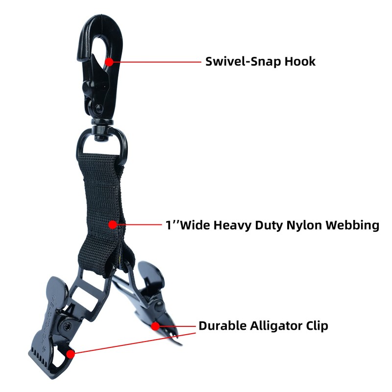 MELOTOUGH Firefighter Glove Clip Strap - Heavy-Duty Double Clip Design