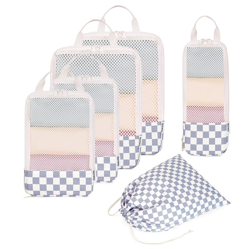 Narwey Compression Pack Cubes for Suitcase and Backpack, 6 Pieces