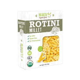 Big Green Organic Food- Organic Millet Rotini, 8.8oz, Gluten-Free, Non-GMO, Vegan (1)