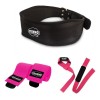 Faja Cinturon + Rodilleras + Straps Gym Crossfit Pesas Mujer