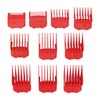 10pcs Professional Hair Clipper Guide Comb Red Hair Trimmer Cutting