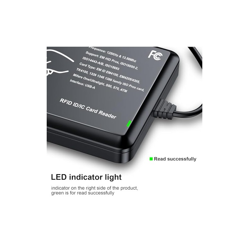 Lector de tarjetas RFID de 125 KHz y 13,56 MHz