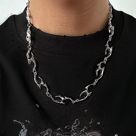 72ore Gifts for Boyfriend Necklace Silver Chain for Men Barbed Wire Necklace Promise Chain Meaningful Boyfriend Birthday Gift Ideas