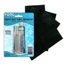 Pool Above Heavy Duty Vinyl Repair Patch Kit | Vinyl Cement Adhesive Glue and Colored Patches for Inflatables Boat Raft Kayak Air Beds Inflatable Mattress Hole Repair Black