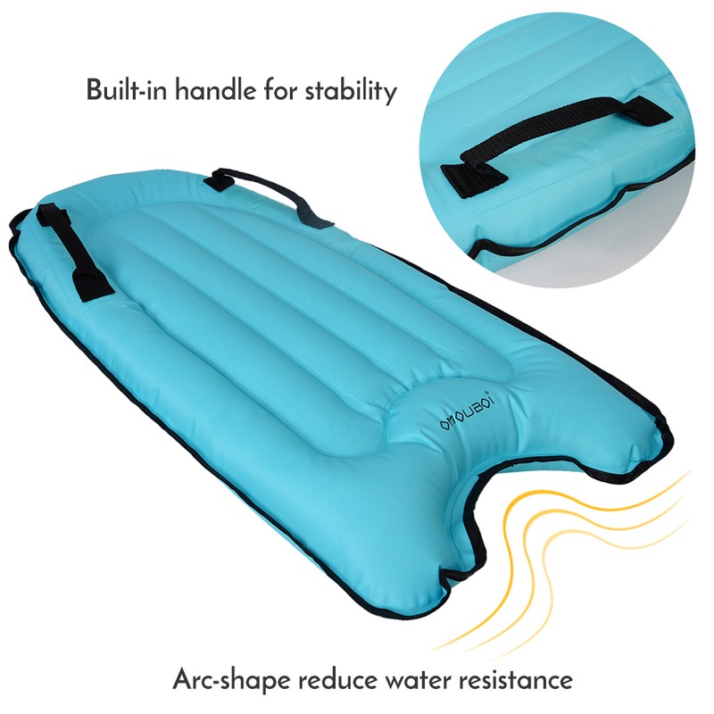 Inflatable Surfing Board with Handles Surfing Body Board Folding Beach