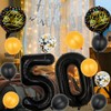 Black 25th Birthday Decorations Party Supplies-Silver Happy 25th Birthday Banner