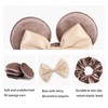 zhezesmila 3 Pack Velvet Mouse Ears Scrunchies with Bow for