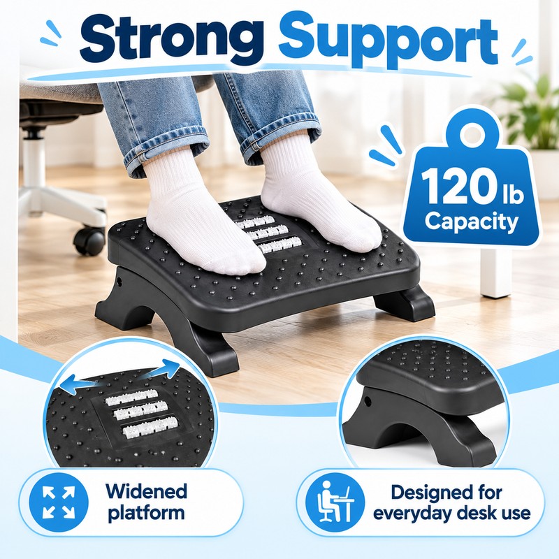 Ergonomic Under Desk Footrest for Office & Home – Foot