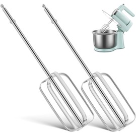 Abaodam Repuestos para Batidora de Mano 2 Pcs Acero Inoxidable 4 Configuraciones Aspas para Mezclar y Batir en Pasteles y Mezclas Reutilizable