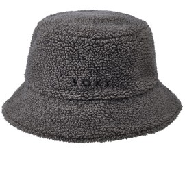 Roxy Women's Bucket Hat Denim and Boa Reversible Bucket Hat, Black, Free size