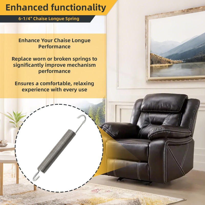 YeuauTa 6-1/4" Chaise Longue Spring, Stainless Steel Chaise Longue Armchair