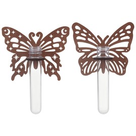 WEBEEDY 2 Pack Plant Propagation Station Butterfly Wall Hanging for Hydroponics, Wooden Plant Terrarium with Plants Propagation Tubes for Kitchen Bedroom Office Wall Aesthetic Decor
