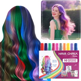Temporary Hair Color | 10 Colors Hair Dye Markers,Washable Coloring Markers, Fun Toy, Makeup Kit for Adults Kids Teens Girls