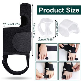 GXGM Pack of 4 Hallux Valgus Correction Splint, 2 Correction Splint and 2 Toe Separators, Non-Slip Bunion Toe Separator, Toe Separator, Hallux Valgus Toe Separator for Men and Women