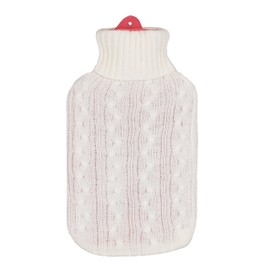 Brandseller Hot Water Bottle with Knitted Pattern Cover 1.6 L Various Designs