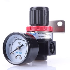 Air Compressor Pressure Regulator Airtac AR2000 1/4'' PT with Bracket and Gauge 0-1MPa Adjustable