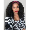 KLAIYI Afro Kinky Curly 3/4 Half Wig Human Hair Glueless