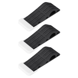 uxcell 3 Pcs Door Stoppers for Bottom of Door, 25mm/0.98 Inch Door Stops, Rubber Door Stopper Wedge Anti Slip, Window Stopper Door Stackable, Black