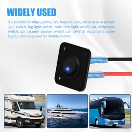 YOZAIUUI 12V Switch On Off: 1 Gang Round Toggle Rocker Switch Panel 12-24V Light Switch for Automotive RV Trailers Tractor Camper Boats Marine (2pcs)