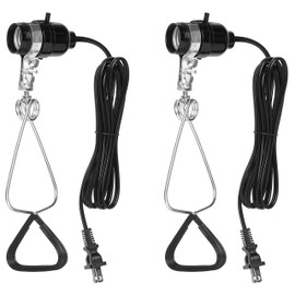 Simple Deluxe 2-Pack 18/2-Gauge Brooder and Heat Clamp Lamp with Bakelite Socket 150 Watt 6 Feet Cord, Black