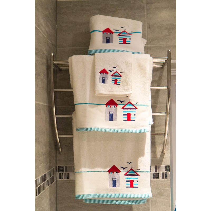Pack of 2 Luxury Beach Hut & Birds Hand Towels