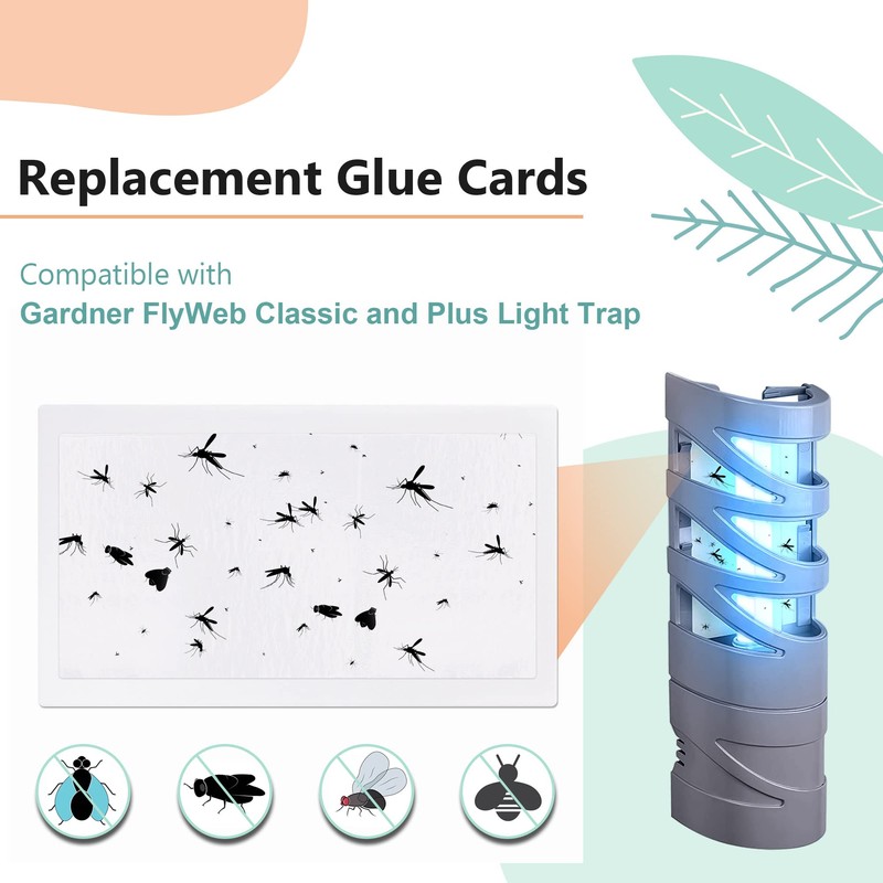 Qualirey 40 Pack Replacement Fly Glue Boards, Compatible with Gardner