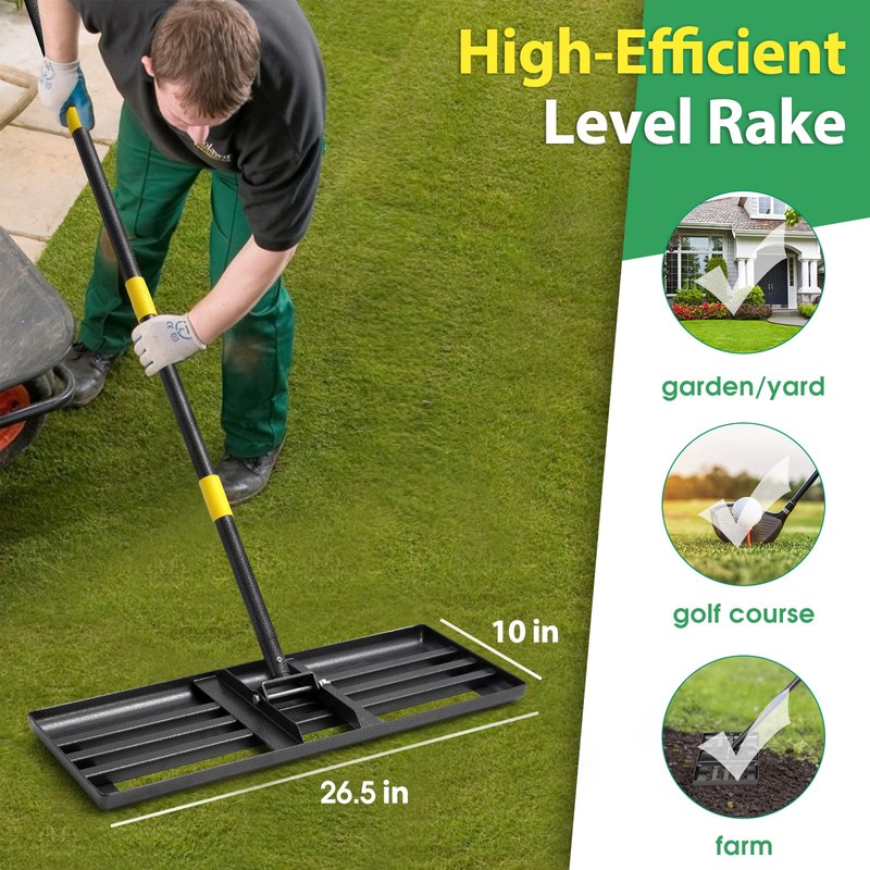 Lawn Leveling Rake, 5 FT Yard Leveler with 30 x