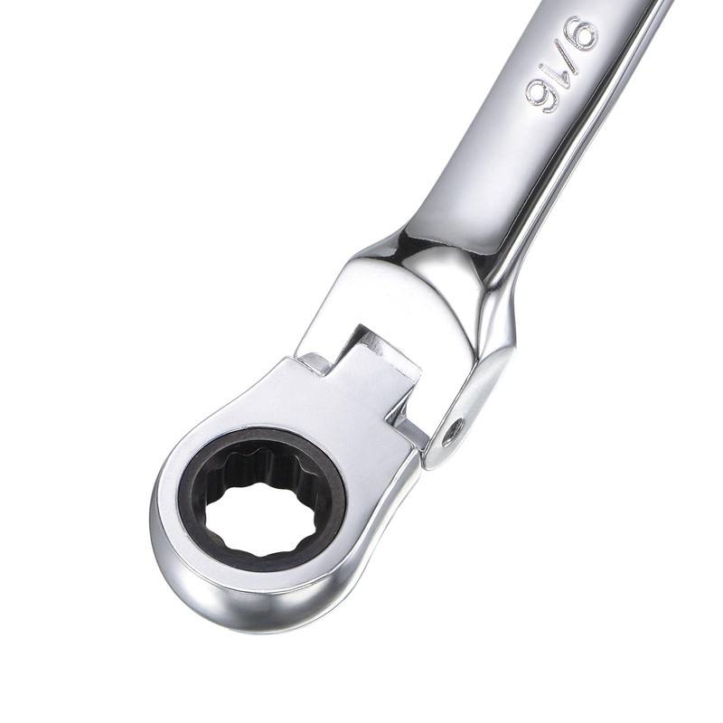 sourcing map 9/16 Inch Flex-Head Ratcheting Combination Wrench SAE 72