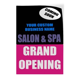 Custom Door Decals Vertical Vinyl Stickers Multiple Sizes Custom Salon Spa Name Grand Opening Coming Business Industrial Luggage & Bumper Stickers for Cars 18x24Inches