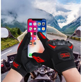 HOTNOTE Motorcycle Gloves, Touch Capable Riding Gloves with Hard Knuckle, for Men Outdoor Sports Riding Cycling Motorcross Motocross Cycling Gloves(MH-Motorcycle Gloves,Red XX-Large)