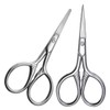 Ergonomic Eyebrow Grooming Scissors 2 Pcs Set Fine and Tips
