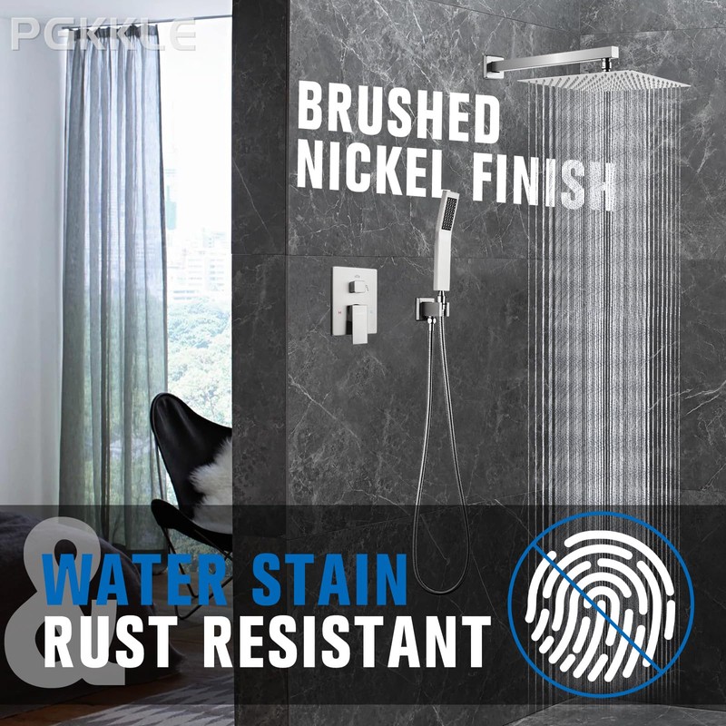 10 Inch Rainfall Shower System - Wall Mounted Complete Combo