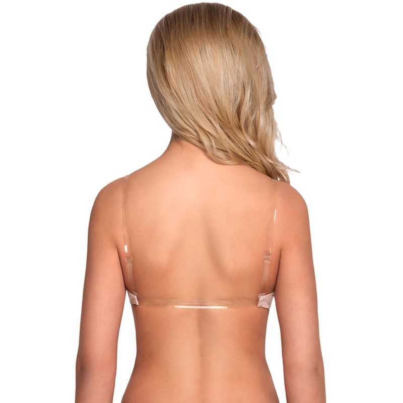 Vivisence Eve 1012 Women’s Push-Up Bra, Transparent Backless Removable Patternless