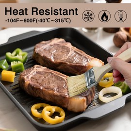 2-Pack Pastry Brushes, 1.5-Inch Flat Bristle Baking Brushes with Wooden Handles and Metal Ferrules – Ideal for Glazing & Coating (Beige)