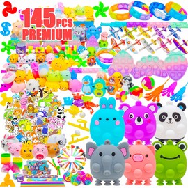 DQstar 145 PCS Party Favors Toys for Kids - Treasure Box for Classroom, Goodie Bags Stuffers, Pinata Fillers, Prize Box, Carnival Prizes, Bulk Toy, Birthday Party Supplies for Ages 4-8-12