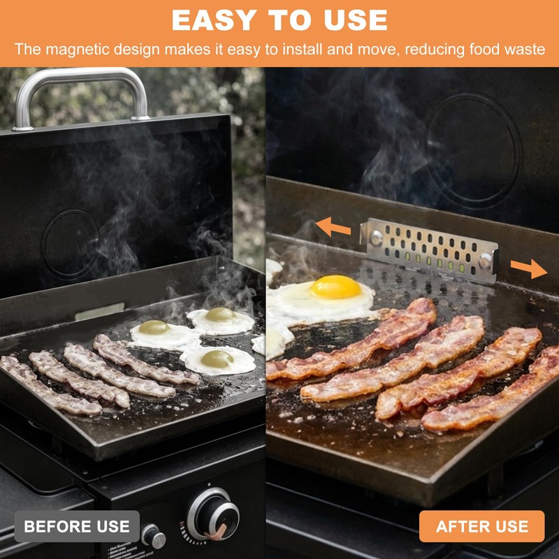 Grease Gate Blocker for Blackstone Griddle Accessory, Includes Brush