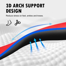 Plantillas ortopédicas para zapatos para fascitis plantar, pies planos, arco alto, pronación, espolones en el talón y dolor de pies, Rojo -, Para Hombre 25 - 25.5 MX | De Las Mujeres 25 - 25.5 MX