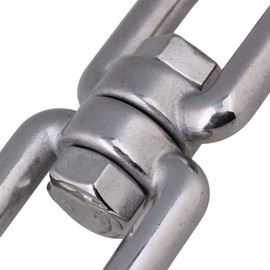 POFET Pack of 10 M5 304 Stainless Steel Double Ended Swivel Hook Eyelet to Eye Swivel Ring Connector for Hanging Chair Swivel Grill Hanging Swing Dog Lead