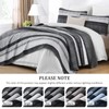 Dobuyly Grey Queen Quilt Set, Boho Bedspread Queen Size, Striped