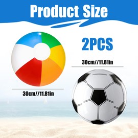 xianshi Pack of 2 Water Balls, Inflatable Balls, for Children Pool Toy, Water Small Baby, Water Balls, Beach, Beach Ball, Football, Beach Balls, Small, Pool Toy (30 cm)