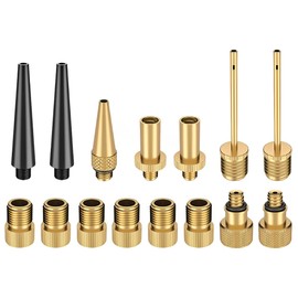 XFentech 15 Piece Bicycle Pump Adapter - Bicycle Valve Adapter AV DV SV Bicycle Valve Adapter Valve Set, Valve for Bicycle Pump for Compressor, Air Pump, Ball Pump, Accessories for Bicycle Pumps
