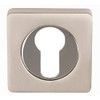 Excel Architectural DH3623-SQ Square Euro Profile Escutcheon Set, Satin Nickel/Polished