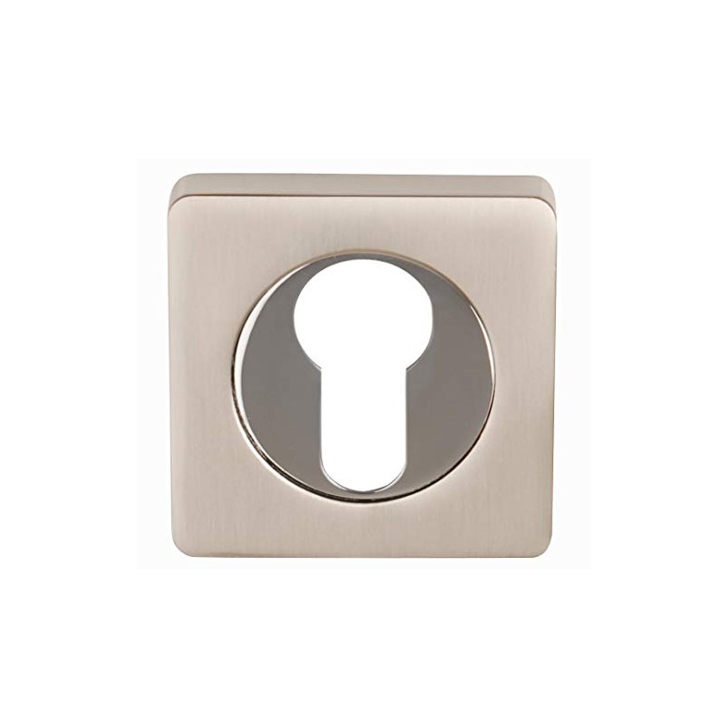 Excel Architectural DH3623-SQ Square Euro Profile Escutcheon Set, Satin Nickel/Polished