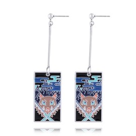 Anime Kamado Tanjiro Hanafuda Earrings - Kimetsu No Yaiba Hanafuda Earrings - Cosplay Accessories For Womens Girls (Hashibira Inosuke drop)