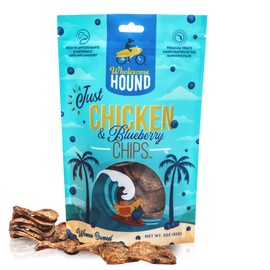 Wholesome Hound Just Chicken & Blueberry Chips | Two Premium Ingredient & Healthy Dog Treats Rich in Antioxidants | All Natural Canine Rewards | All Breed Sizes Dog Training Treats | Made in USA - 3oz